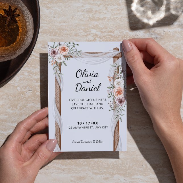 Reserva La Fecha Boda de Arco de Acuarela Rusa Boho (Subido por el creador)