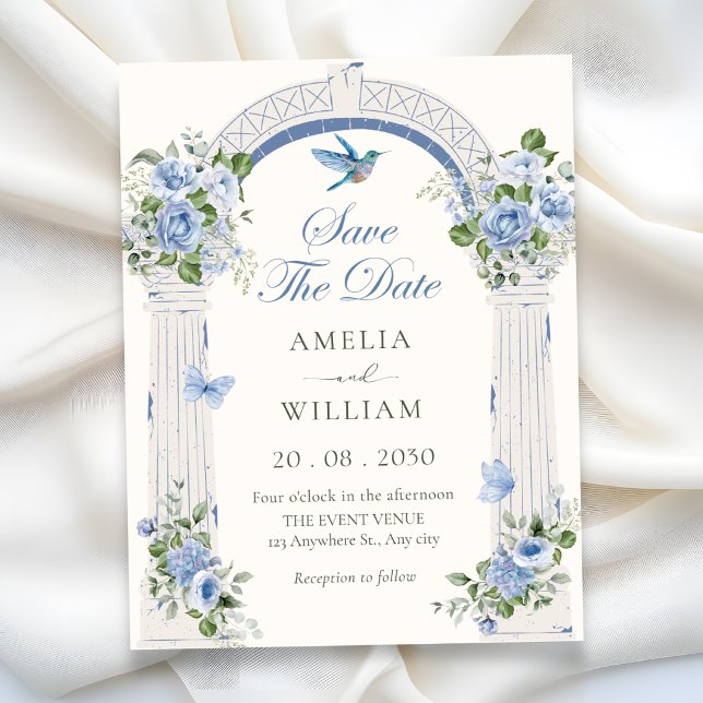 Reserva La Fecha Boda de arco floral azul (Subido por el creador)