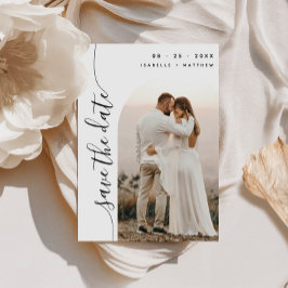 Reserva La Fecha Boda de arco fotográfico con guión vertical