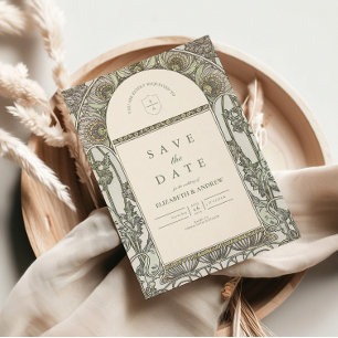 Reserva La Fecha Boda de Art Nouveau de Dusty Sage