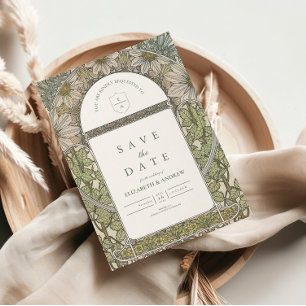 Reserva La Fecha Boda de Art Nouveau del sabio verde