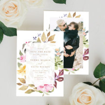 Boda de arte de acuarela floral seca