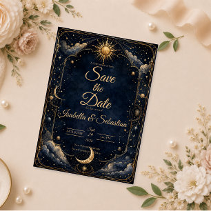 Reserva La Fecha Boda de Astrología Vintage Celestial