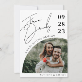 Reserva La Fecha Boda de bebidas gratis con escritura moderna