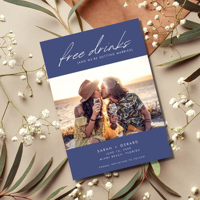 Reserva La Fecha Boda de bebidas sin Moda moderna (Subido por el creador)