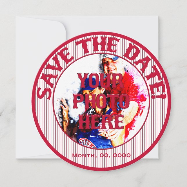 Reserva La Fecha Boda de béisbol Save-The-Date-Template 01 (Anverso)