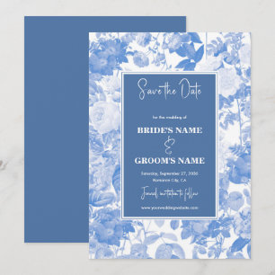 Reserva La Fecha Boda de Blue Watercolor Botanals Florals