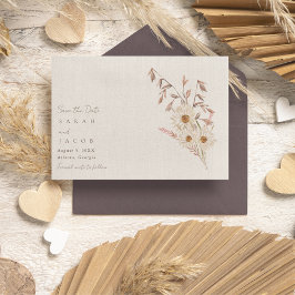 Reserva La Fecha Boda de Boho Wildflower Bohemiano ruso