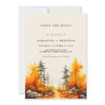 Boda de bosque en colores de otoño