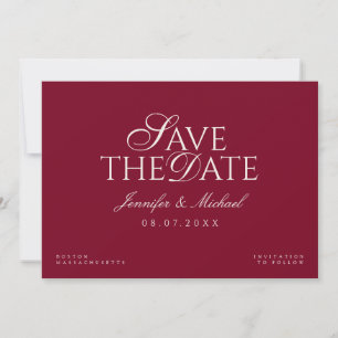 Reserva La Fecha Boda de Burgundy Old Money