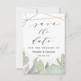 Reserva La Fecha Boda de Cactus & Succulum Terarium Geométrico