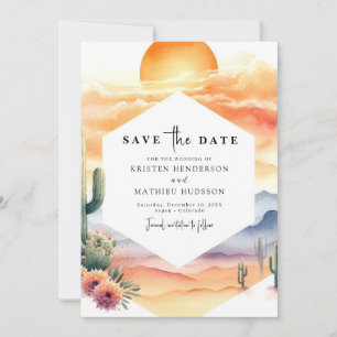 Reserva La Fecha Boda de Cactus Whimsical Minimal