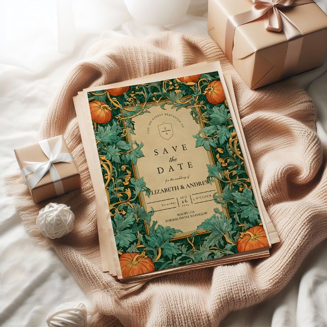 Reserva La Fecha Boda de calabaza Art Nouveau (Subido por el creador)