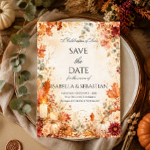 Boda de calabaza floral de otoño elegante