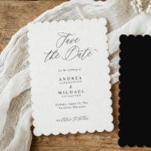 Boda de Caligrafía con Borde Escalonado Moderno
