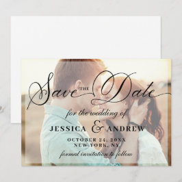 Reserva La Fecha Boda de caligrafía elegante FOTO Guardar fecha