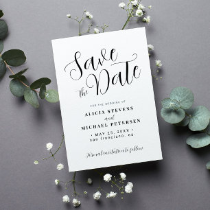 Reserva La Fecha Boda de caligrafía elegante y simple