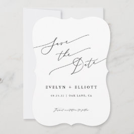 Reserva La Fecha Boda de caligrafía simple minimalista