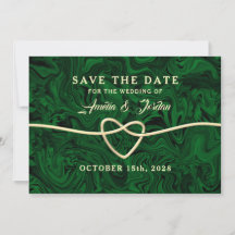 Boda de Caligrafía Verde Guardar la Fecha