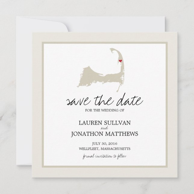 Reserva La Fecha Boda de Cape Cod de Wellflos Save the Date (Anverso)