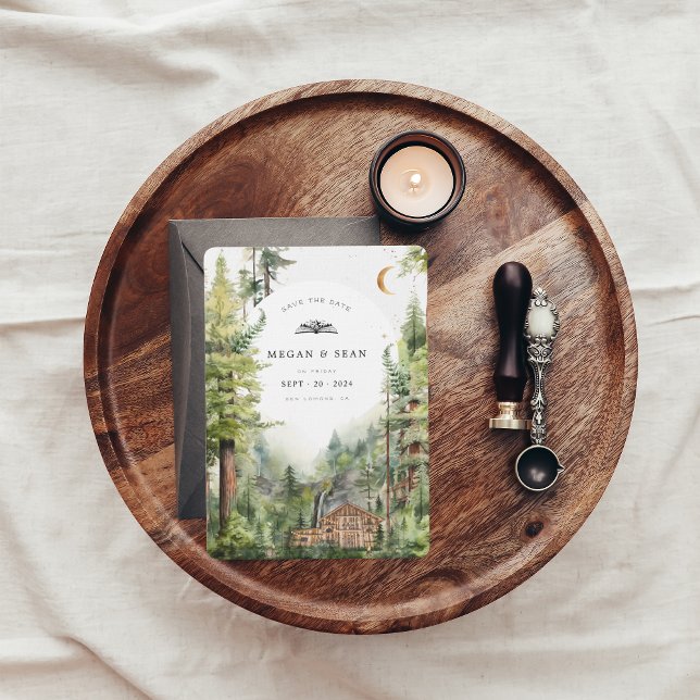 Reserva La Fecha Boda de Cascada Forestal Rústica | Guardar la fech (Subido por el creador)