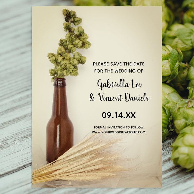 Reserva La Fecha Boda de cervecería seca y trigo salva la fecha (Subido por el creador)