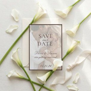 Reserva La Fecha Boda de Chocolate Oscuro Old Money