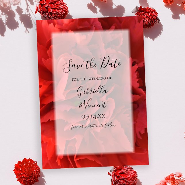 Reserva La Fecha Boda de claveles florales rojas salva la fecha (Subido por el creador)