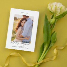 Reserva La Fecha Boda de código QR de fotografía simple elegante