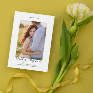 Reserva La Fecha Boda de código QR de fotografía simple elegante