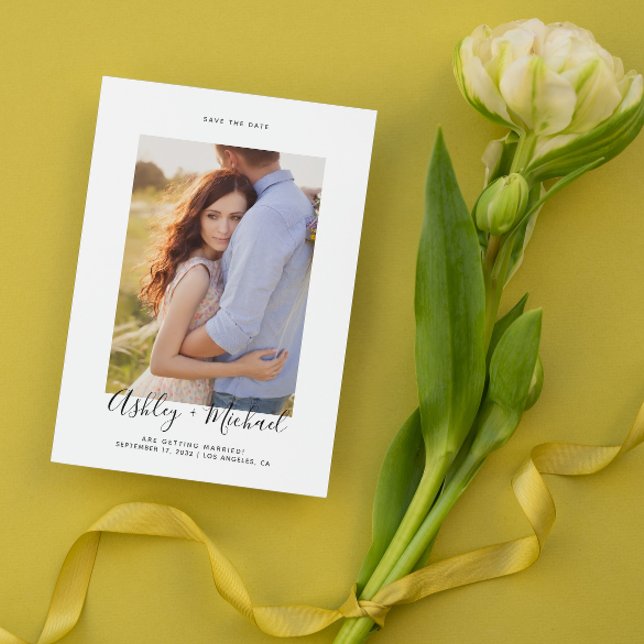 Reserva La Fecha Boda de código QR de fotografía simple elegante (Save Our Date! 💍 #ForeverLove)