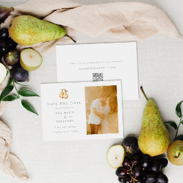 Reserva La Fecha Boda de código QR de fotos de peras botánicas