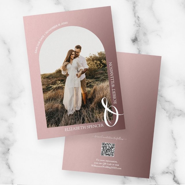 Reserva La Fecha Boda de código QR de oro rosa Foto (Subido por el creador)
