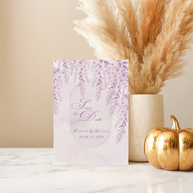 Reserva La Fecha Boda de código QR floral de lavanda con suave rubo (Subido por el creador)