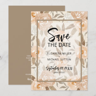 Reserva La Fecha Boda De Código QR Floral Guardar La Fecha