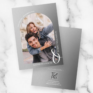 Reserva La Fecha Boda de código QR gris fotográfico