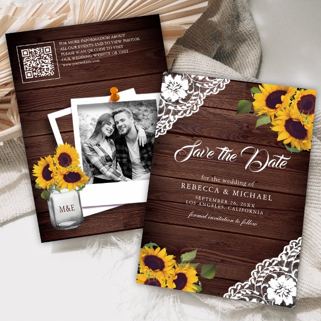 Reserva La Fecha Boda de código QR para la madera de girasol (Subido por el creador)