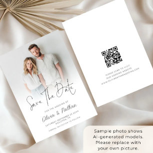 Reserva La Fecha Boda de código QR para superposición de fotografía