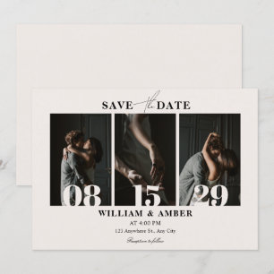 Reserva La Fecha Boda de collage de fotografías minimalistas de Bei