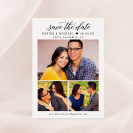 Reserva La Fecha Boda de Collage de fotos de guiones de caligrafía 