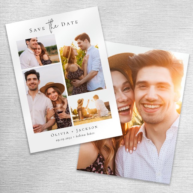 Reserva La Fecha Boda de Collage de fotos múltiple moderno (Subido por el creador)