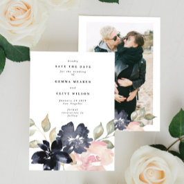 Reserva La Fecha Boda de color de agua romántica floral