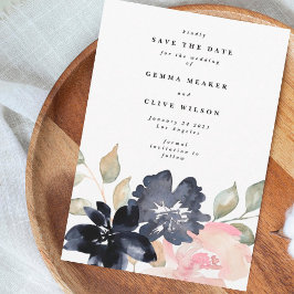 Reserva La Fecha Boda de color de agua romántica floral