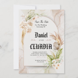 Reserva La Fecha Boda de color marrón y nata