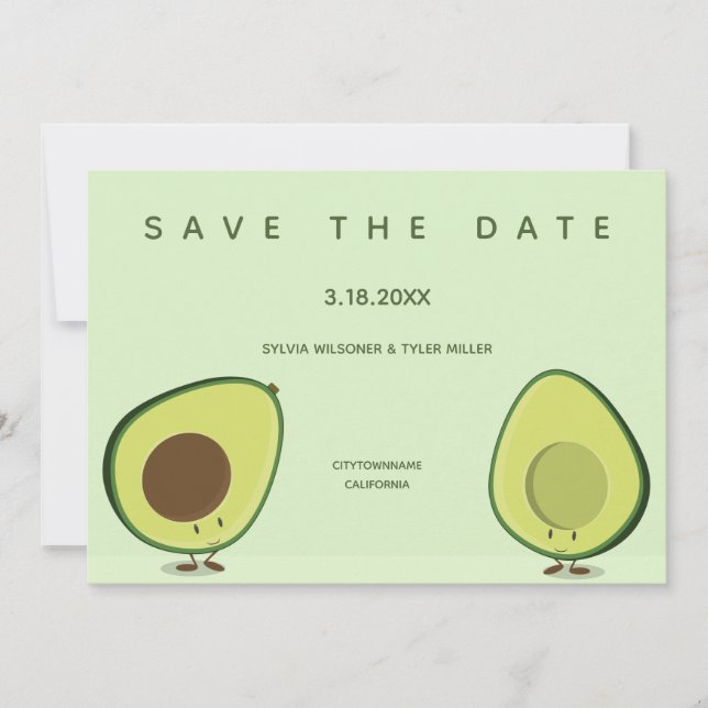Reserva La Fecha Boda de comida aguacate Fun (Anverso)