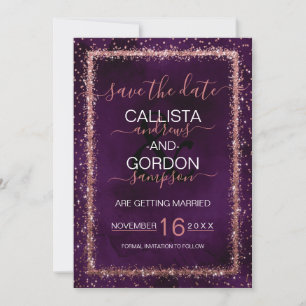 Reserva La Fecha Boda de Confeti Rospedregado con Oro de Rosa Viole