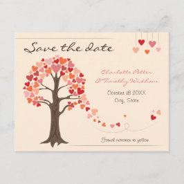 Reserva La Fecha Boda de corazones de árbol de amor Guardar la fech