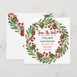 Reserva La Fecha boda de corona de Navidad