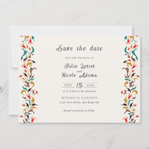 Reserva La Fecha Boda de corona floral elegante romántica moderna