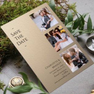 Reserva La Fecha Boda de cuatro fotos Modern Taupe
